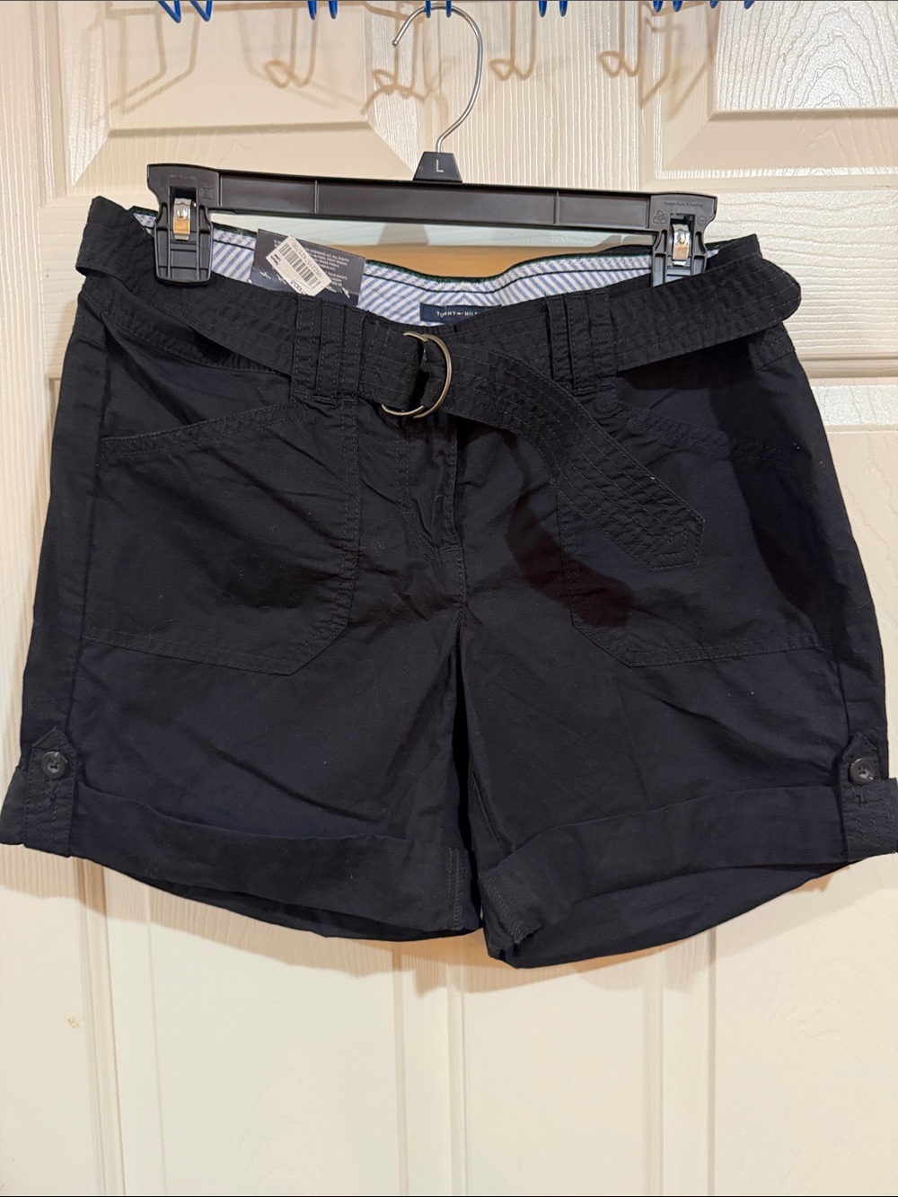 Tommy Hilfiger Black Women's Belted Bermuda Shorts